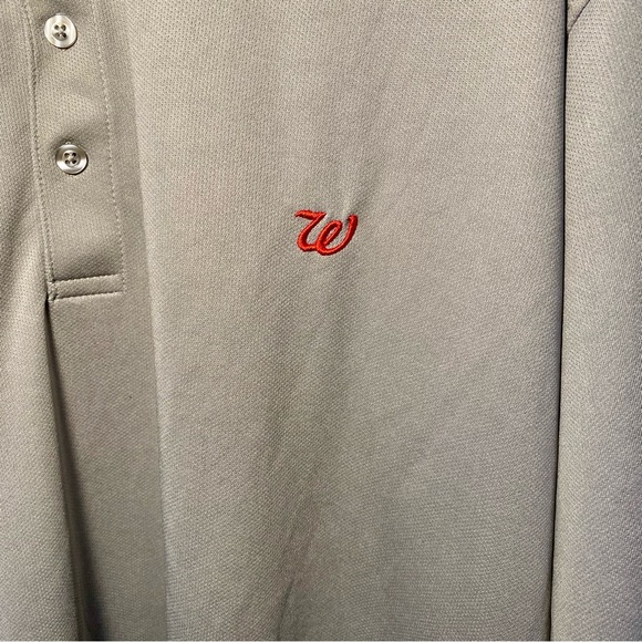 Walgreens Polo Men’s 2XL Employee Work Uniform Grey Long Sleeve Shirt Workwear - Picture 2 of 10